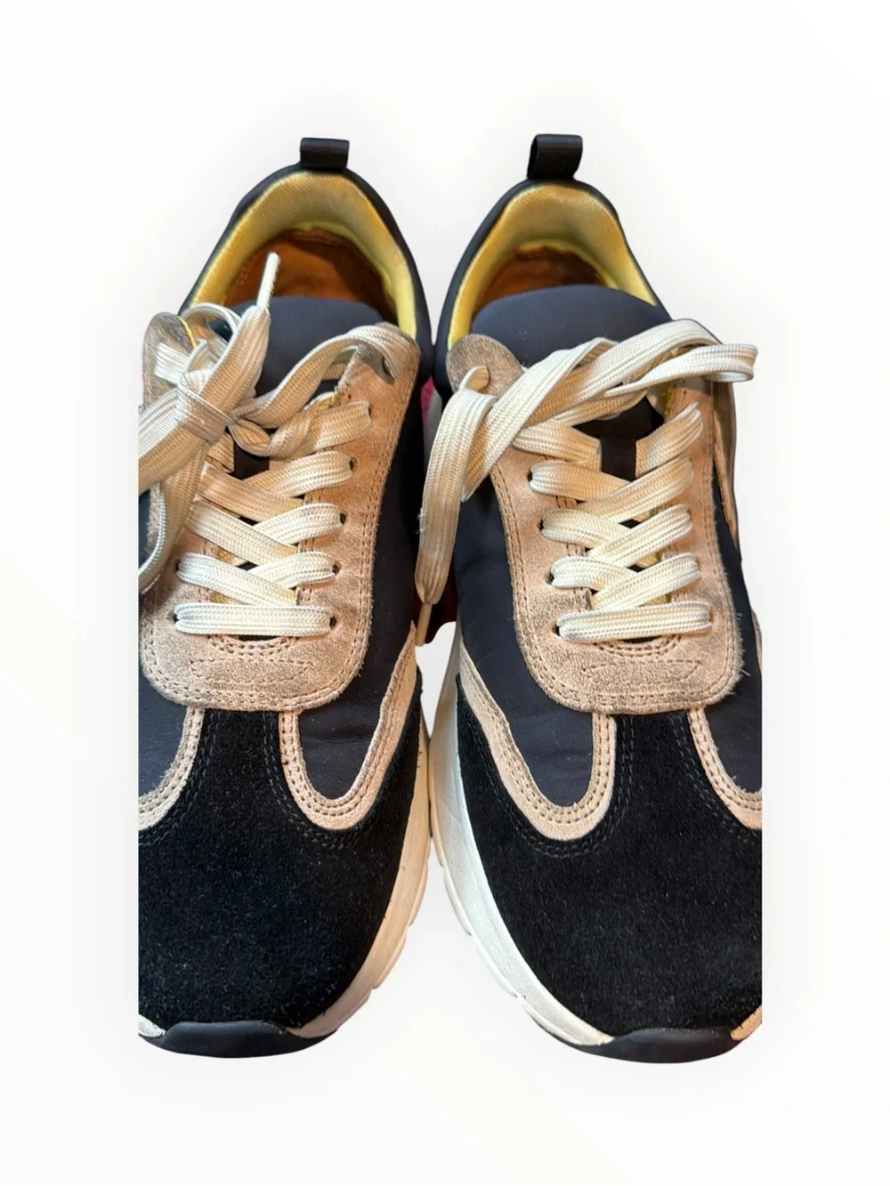 Tory Burch Black and Beige Women’s Lace-Up Sneakers
